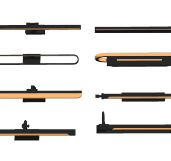 12现代灯具 条形灯 壁灯 装饰灯镜前灯 (1)su草图模型下载