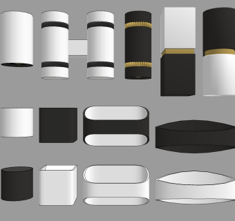 单头多头壁灯组合 简约装饰灯具su草图模型下载