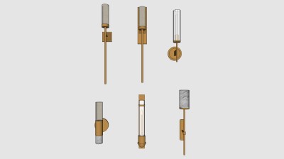 简约式金属壁灯 灯具组合 装饰灯su草图模型下载