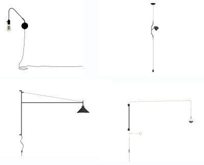 现代工业风壁灯 灯具组合su草图模型下载