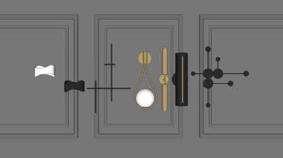 现代壁灯组合  su草图模型下载