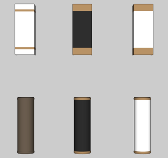 现代简约金属壁灯组合 su草图模型下载