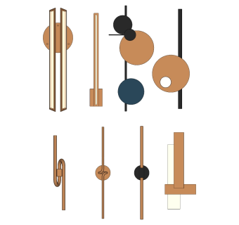 3现代壁灯 金属简约壁灯  su草图模型下载