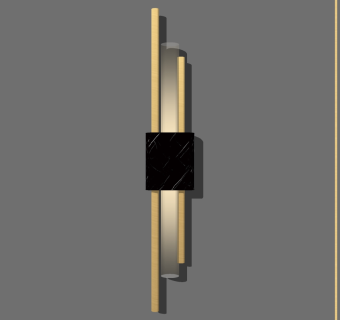 北欧轻奢精品壁灯 金属灯具su草图模型下载