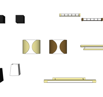 壁灯镜前灯 金属壁灯 装饰灯su草图模型下载
