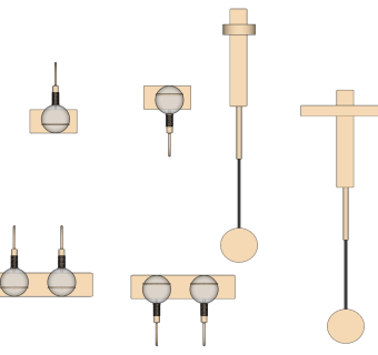 简约金属壁灯装饰灯组合su草图模型下载