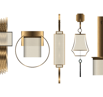 金属灯具 壁灯 su草图模型下载