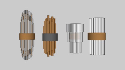 现代时尚奢华壁灯组合  su草图模型下载
