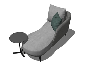 15现代风格贵妃椅  休闲沙发 床尾凳 懒人沙发 躺椅su草图模型下载