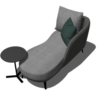 15现代风格贵妃椅  休闲沙发 床尾凳 懒人沙发 躺椅su草图模型下载