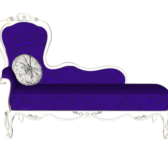 18欧式古典雕花贵妃椅  古典沙发  床尾凳  美人榻su草图模型下载
