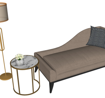 40现代欧式风格贵妃椅 贵妃沙发 懒人沙发  休闲沙发组合su草图模型下载