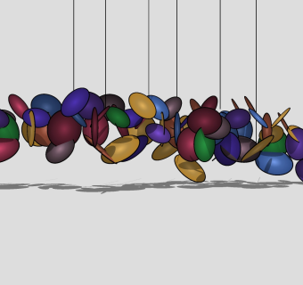 儿童房吊灯 多头吊灯 装饰吊灯组合su草图模型下载