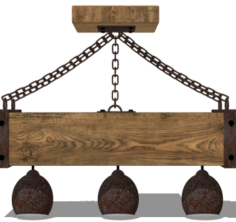 工业风现代原木吊灯 金属铁艺吊灯 jpgsu草图模型下载