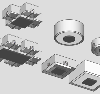 圆形方形雕花吸顶灯组合su草图模型下载