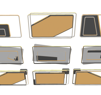 方形吸顶灯 装饰灯 su草图模型下载
