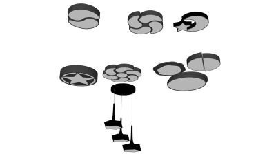 装饰吸顶灯 吊灯 花型 圆形吸顶灯  su草图模型下载