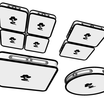 方形吸顶灯 装饰吸顶灯 组合su草图模型下载