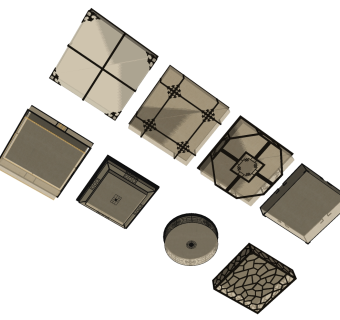 日式装饰吸顶灯 方形吸顶灯组合su草图模型下载