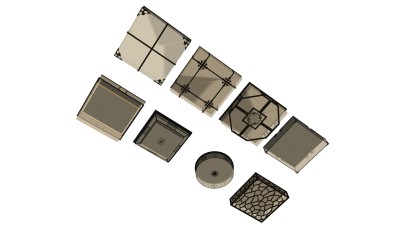 日式装饰吸顶灯 方形吸顶灯组合su草图模型下载