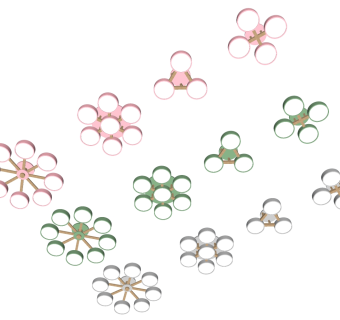 现代装饰花型吸顶灯 装饰吸顶灯组合su草图模型下载