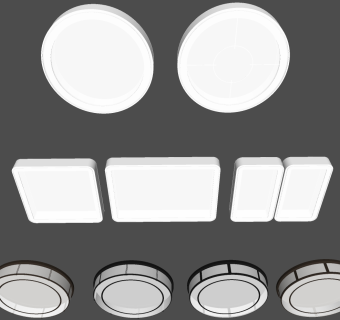 圆形吸顶灯 装饰灯组合su草图模型下载
