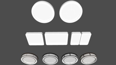 圆形吸顶灯 装饰灯组合su草图模型下载