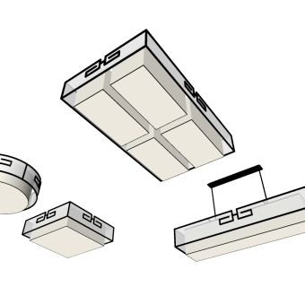 创意金属灯具组合su草图模型下载