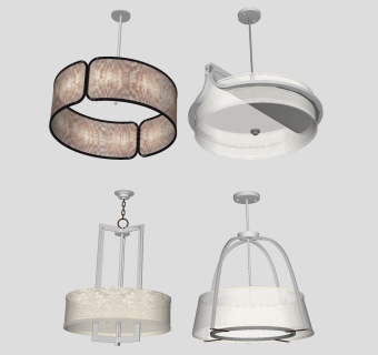金属小吊灯 创意装饰灯吊灯su草图模型下载