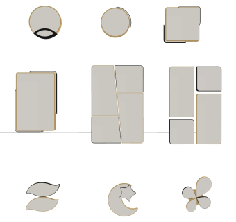 月亮形状吸顶灯 叶子形状吸顶灯su草图模型下载