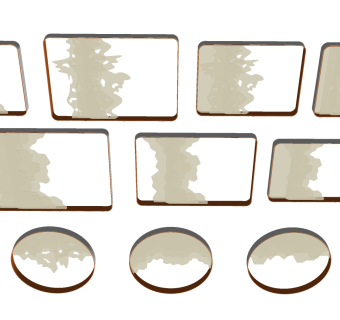 创意吸顶灯 圆形方形吸顶灯su草图模型下载