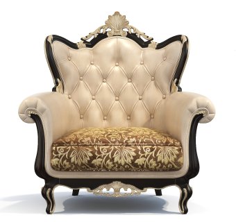 03欧式雕花单人沙发 法式古典沙发su草图模型下载