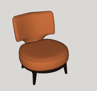 04休闲单人沙发 皮革单人沙发 休闲沙发 沙发椅su草图模型下载