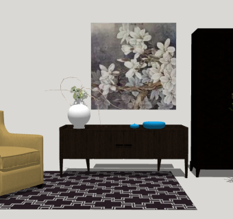 05北欧休闲单人沙发组合 现代布艺沙发 单人沙发 休闲沙发 沙发椅su草图模型下载