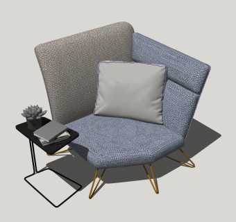 08休闲单人沙发  单人椅  贵妃椅su草图模型下载