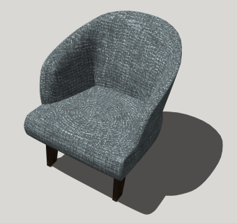 09北欧单人沙发 休闲沙发 单人沙发椅su草图模型下载