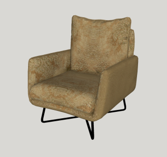 12现代风格皮革单人沙发  单人沙发椅su草图模型下载