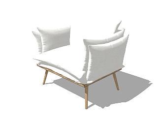 15现代风格单人沙发  单人沙发椅 单人椅 北欧实木布艺单人沙发su草图模型下载