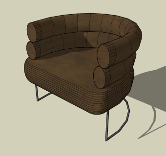 16现代风格单人沙发  单人沙发椅su草图模型下载