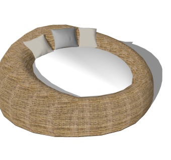 39户外座椅  懒人沙发 藤编单人沙发su草图模型下载