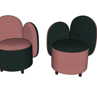 61北欧风格单人沙发 儿童沙发凳 花瓣单人沙发 脚踏 休闲椅 矮凳su草图模型下载