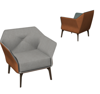 73现代皮革单人沙发 休闲单人沙发 单椅 单人沙发su草图模型下载