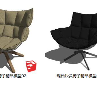 86现代沙发椅子  单人沙发座椅 休闲单人沙发 单椅 单人沙发su草图模型下载