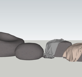 92懒人沙发 现代单人沙发 休闲沙发 脚踏 躺椅沙发su草图模型下载