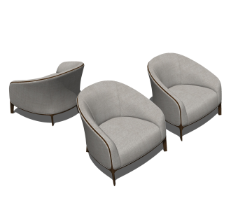 93新中式风格单人沙发_单人沙发_沙发凳 新中式单人椅 单人沙发su草图模型下载