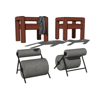 107现代布艺单人沙发 现代单人休闲沙发   休闲椅 休闲沙发  单椅su草图模型下载