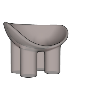 108现代风格单人沙发 儿童沙发凳 花瓣单人沙发 脚踏 休闲椅 矮凳su草图模型下载