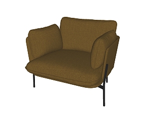 128现代简约单人沙发  现代单人休闲沙发 休闲椅 休闲沙发 单人椅su草图模型下载