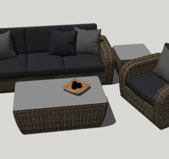 20现代北欧简约多人沙发茶几组合,三人沙发 单人沙发 单椅su草图模型下载