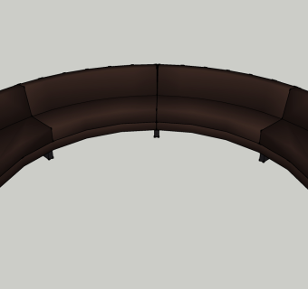 27现代弧形 异形 多人沙发 多功能沙发 公共沙发座椅 皮革多人沙发su草图模型下载